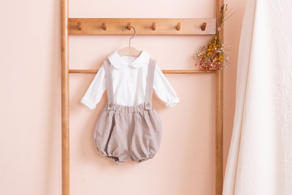 [BEBELOUTE] Bebe Bloomers(Beige), Overalls, Short Dungarees for Infant and Babyr, Cotton 100% _ Made in KOREA